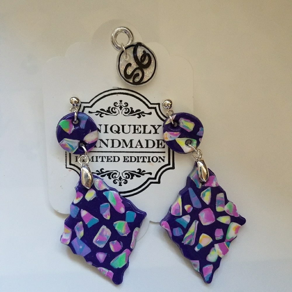 Hand made Earrings ,tiles imitation